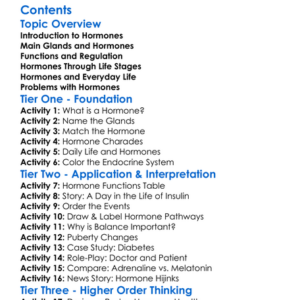 Role Of Hormones In The Human Body Worksheet Activity Booklet
