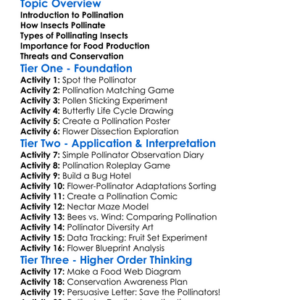 Role Of Insects In Pollination Worksheet Activity Booklet