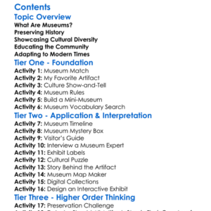 Role Of Museums In Preserving Culture Worksheet Activity Booklet