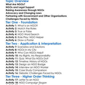 Role Of Ngos In Law Worksheet Activity Booklet