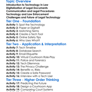 Role Of Technology In Law Worksheet Activity Booklet