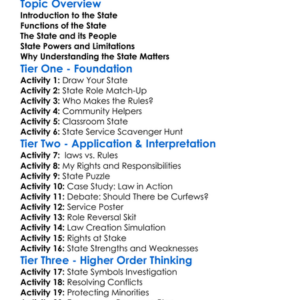 Role Of The State Worksheet Activity Booklet