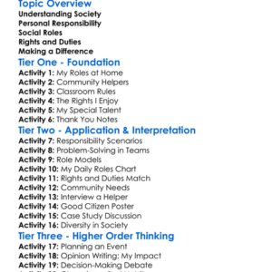Roles Of The Individual In Society Worksheet Activity Booklet