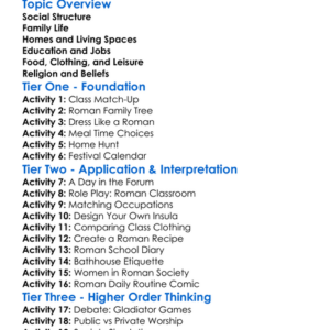Roman Daily Life And Society Worksheet Activity Booklet
