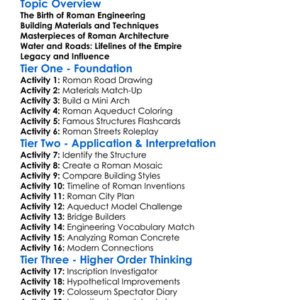 Roman Engineering And Architecture Worksheet Activity Booklet