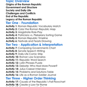 Roman Republic Worksheet Activity Booklet