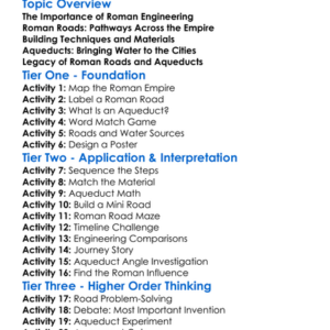 Roman Roads And Aqueducts Worksheet Activity Booklet