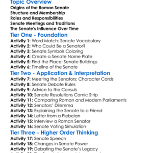 Roman Senate Worksheet Activity Booklet