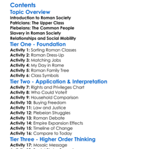 Roman Society Patricians Plebeians And Slavery Worksheet Activity Booklet