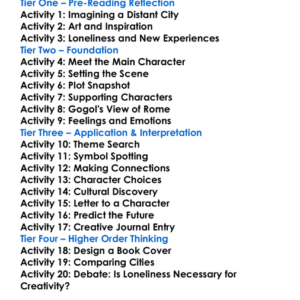 Rome Nikolai Gogol Worksheet Activity Booklet