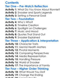 Ronnie Osullivan The Edge Of Everything 2023 Worksheet Activity Booklet