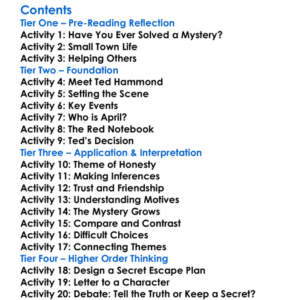 Room One A Mystery Or Two Andrew Clements Worksheet Activity Booklet