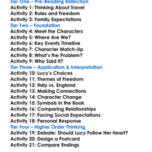 Room With A View Em Forster Worksheet Activity Booklet