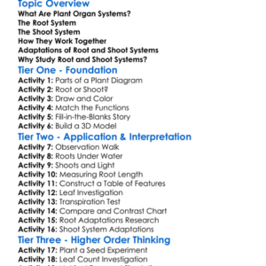 Root And Shoot Systems Worksheet Activity Booklet