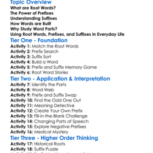 Root Words Prefixes And Suffixes Worksheet Activity Booklet