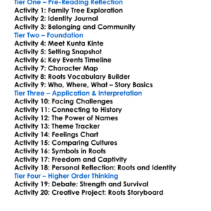 Roots Alex Haley Worksheet Activity Booklet