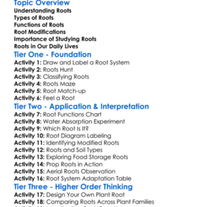 Roots And Their Modifications Worksheet Activity Booklet