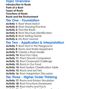 Roots And Their Types Worksheet Activity Booklet