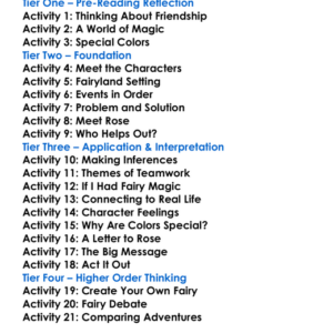 Rose The Red Fairy Worksheet Activity Booklet