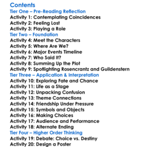 Rosencrantz And Guildenstern Are Dead Tom Stoppard Worksheet Activity Booklet