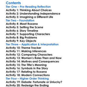 Roxana The Fortunate Mistress Daniel Defoe Worksheet Activity Booklet