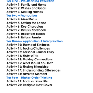 Rufus M Eleanor Estes Worksheet Activity Booklet