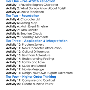 Rugrats In Paris The Movie 2000 Worksheet Activity Booklet