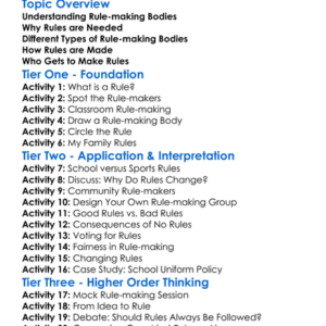 Rule-Making Bodies Worksheet Activity Booklet