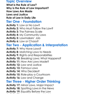 Rule Of Law Worksheet Activity Booklet
