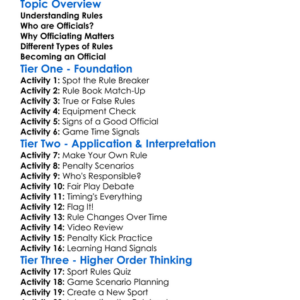 Rules And Officiating Worksheet Activity Booklet