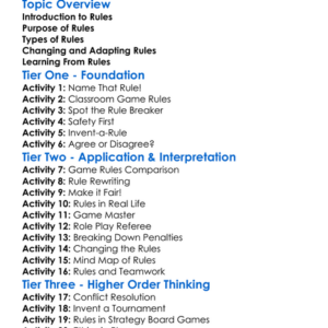 Rules Of Play Worksheet Activity Booklet