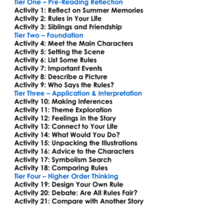 Rules Of Summer Shaun Tan Worksheet Activity Booklet