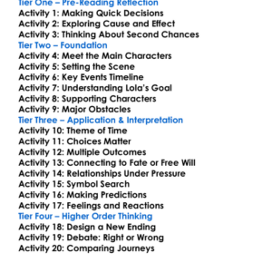 Run Lola Run Tom Tykwer Worksheet Activity Booklet