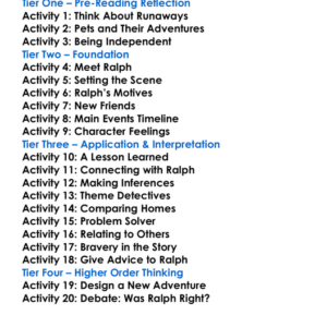 Runaway Ralph Worksheet Activity Booklet