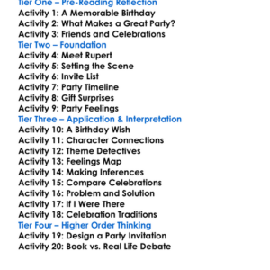 Rupert And The Birthday Party Worksheet Activity Booklet