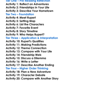 Rupert Series Worksheet Activity Booklet