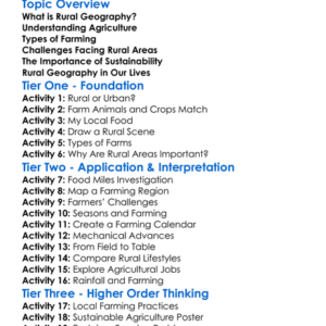 Rural And Agricultural Geography Worksheet Activity Booklet