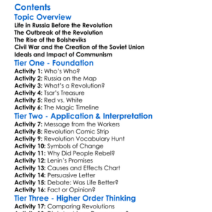 Russian Revolution And Rise Of Communism Worksheet Activity Booklet