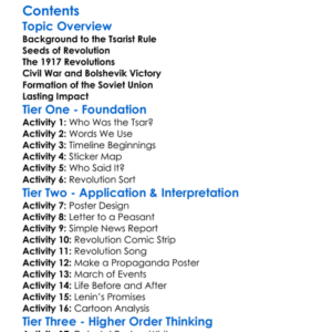 Russian Revolution And Soviet Union Formation Worksheet Activity Booklet