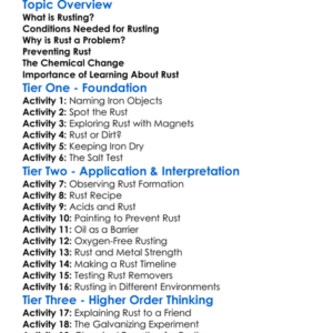 Rusting Of Iron Worksheet Activity Booklet