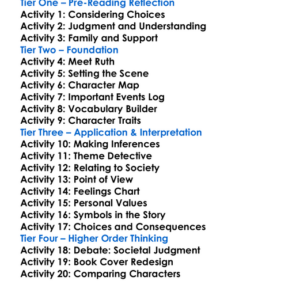 Ruth Elizabeth Gaskell Worksheet Activity Booklet