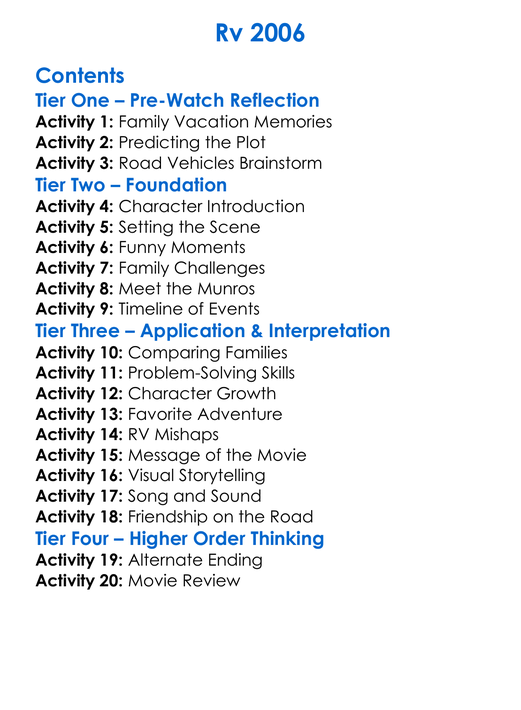 Rv 2006 Worksheet Activity Booklet