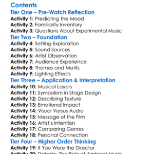 Ryuichi Sakamoto Async At The Park Avenue Armory 2018 Worksheet Activity Booklet