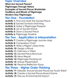 Sacred Places And Pilgrimages Worksheet Activity Booklet
