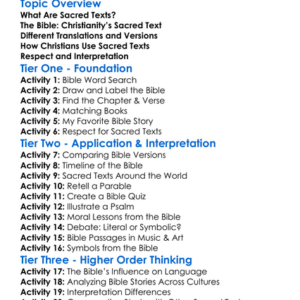 Sacred Texts In Christianity Worksheet Activity Booklet