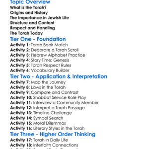 Sacred Texts The Torah Worksheet Activity Booklet