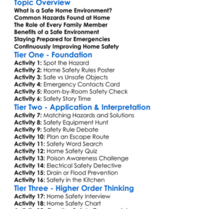 Safe Home Environments Worksheet Activity Booklet