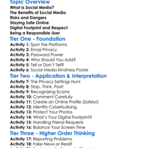 Safe Social Media Use Worksheet Activity Booklet