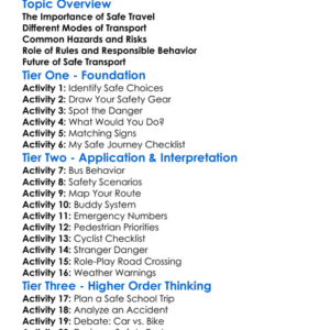 Safe Travel And Transport Worksheet Activity Booklet