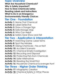 Safe Use Of Household Chemicals Worksheet Activity Booklet